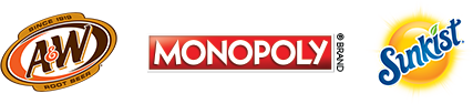 A&W Monopoly Sunkist Logos